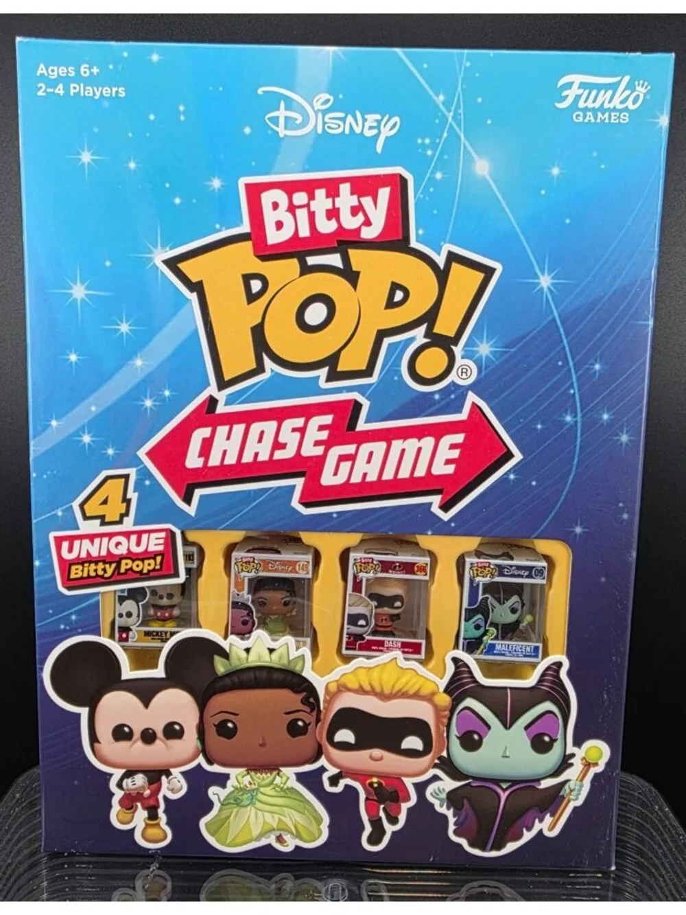Disney Bitty Pop! Chase Game Funko Board Game 4 Exclusive Figures Ages 6+
